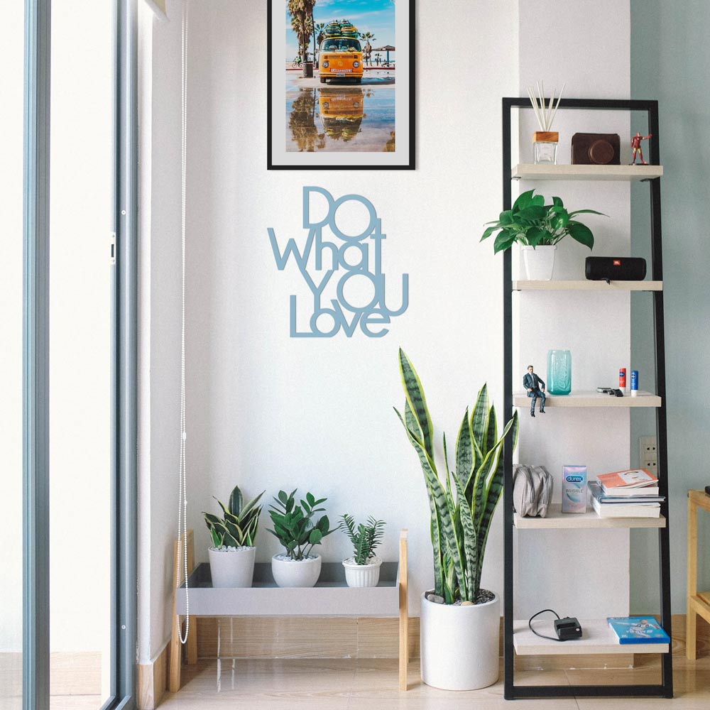 scritta in legno do what you love - decorazione per l'ingresso o salotto