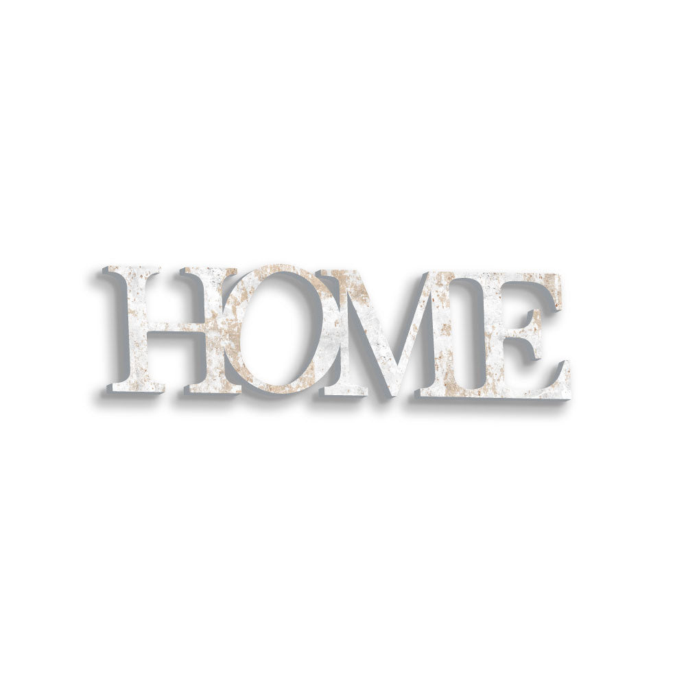 scritta in legno home