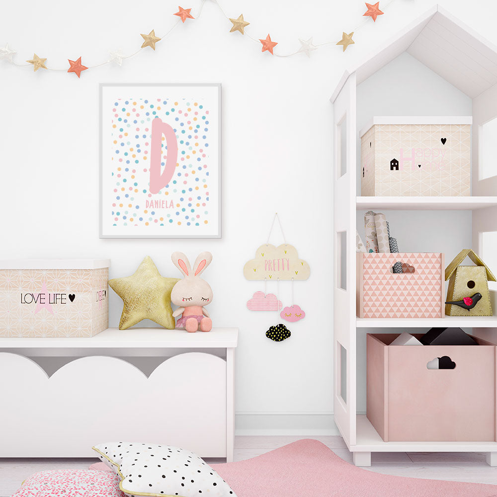 Poster Personalizzato Kids Pois Pink