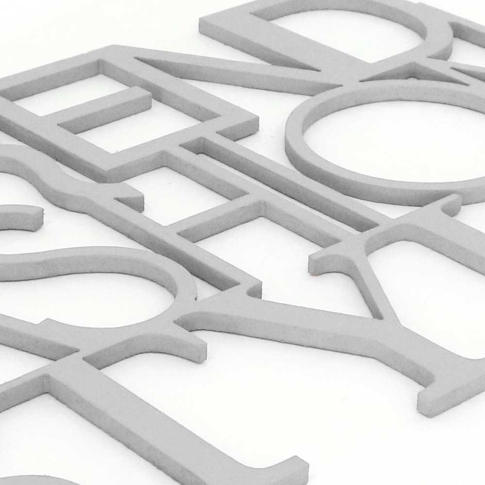 scritta in legno trend fashion style - decorazione per l'ingresso o salotto #colore_grigio-medio