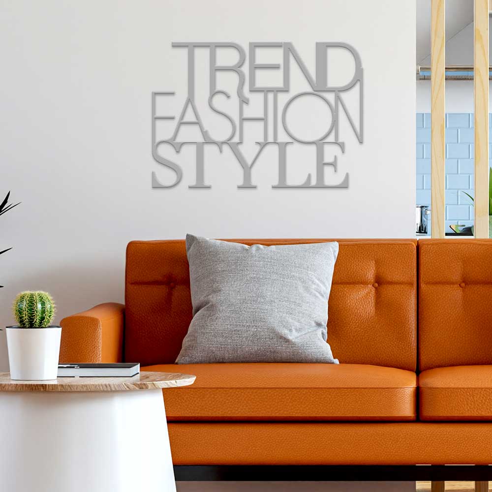 scritta in legno trend fashion style - decorazione per l'ingresso o salotto #colore_grigio-medio