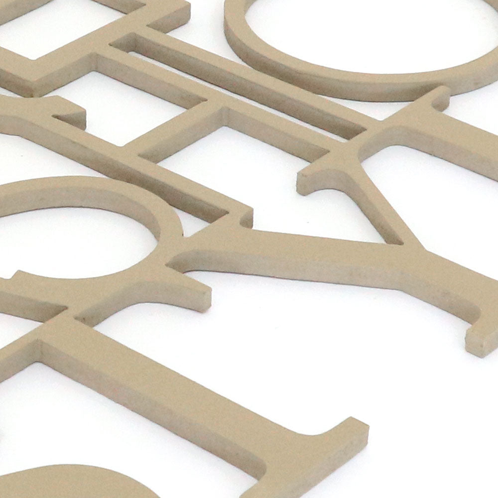 scritta in legno trend fashion style - decorazione per l'ingresso o salotto #colore_tortora
