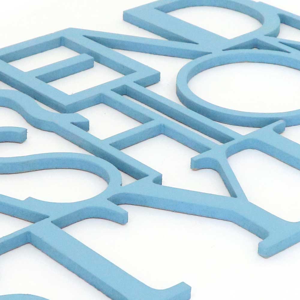 scritta in legno trend fashion style - decorazione per l'ingresso o salotto #colore_azzurro-polvere