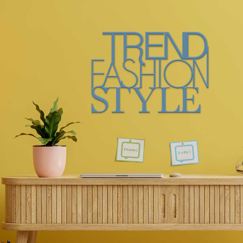 scritta in legno trend fashion style - decorazione per l'ingresso o salotto #colore_azzurro-polvere