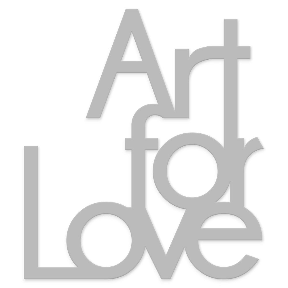 scritta in legno art for love - decorazione per la casa o negozi #colore_grigio-medio
