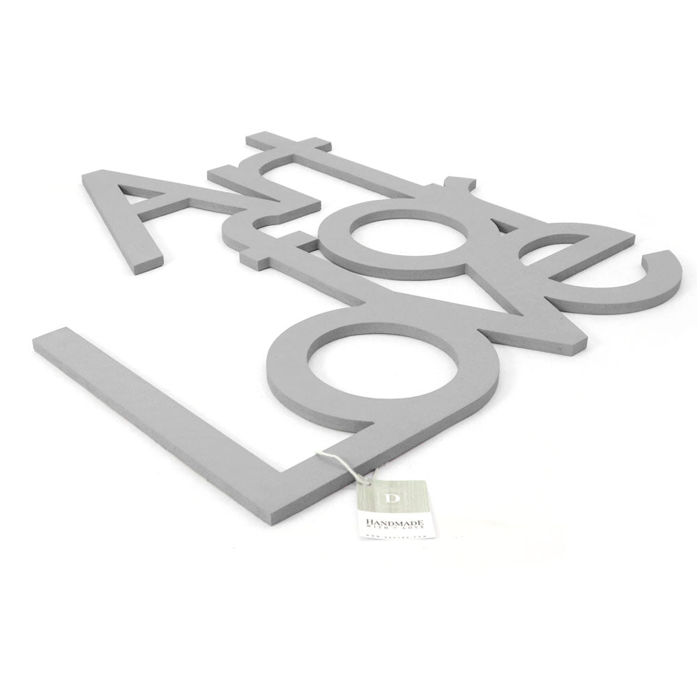 scritta in legno art for love - decorazione per la casa o negozi #colore_grigio-medio