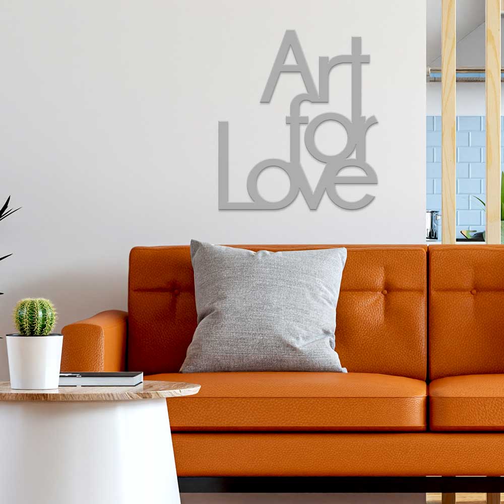 scritta in legno art for love - decorazione per la casa o negozi #colore_grigio-medio