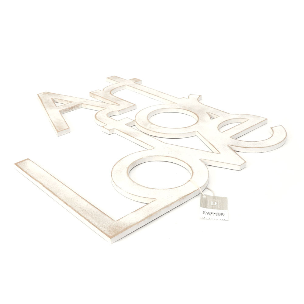 scritta in legno art for love - decorazione per la casa o negozi #colore_shabby