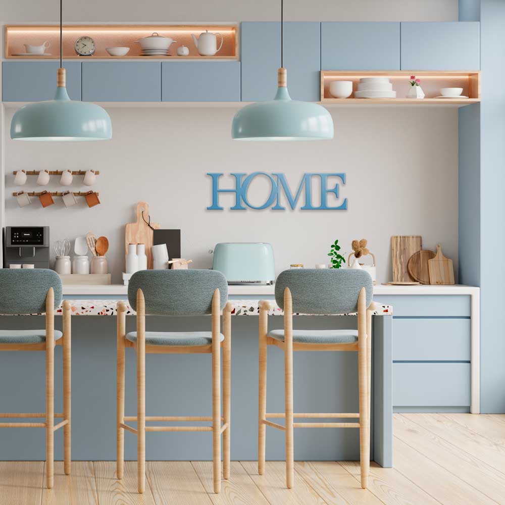 scritta in legno home