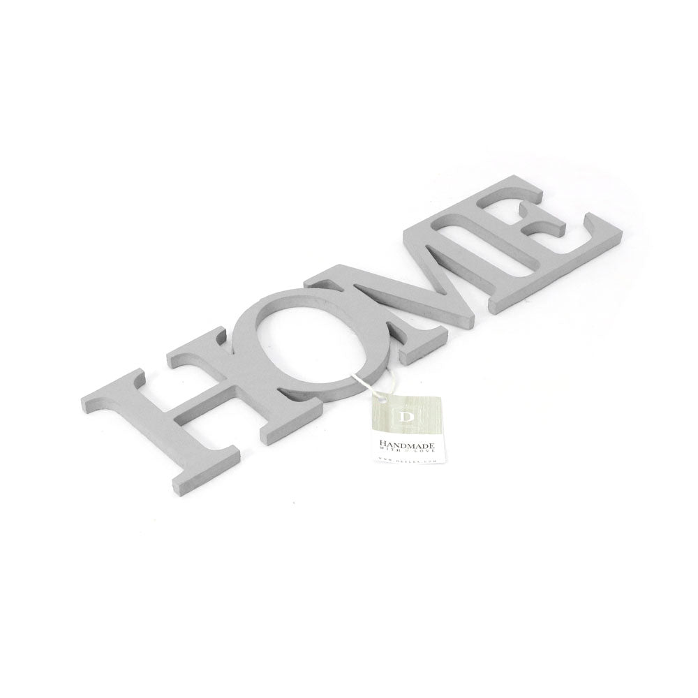 scritta in legno home