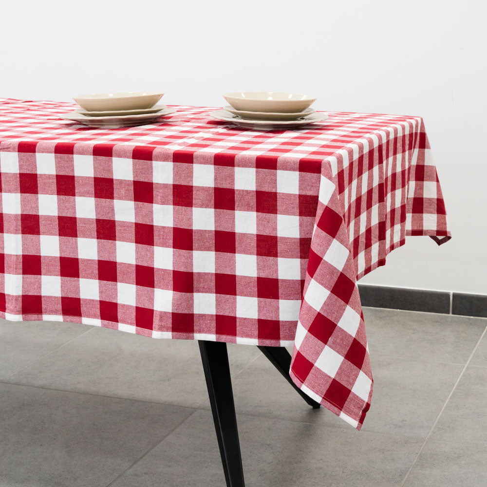 100% Cotton checked tablecloth