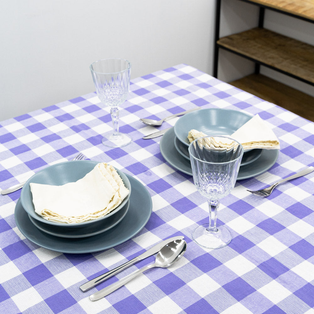 100% Cotton checked tablecloth