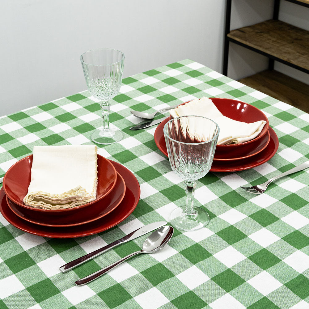 100% Cotton checked tablecloth