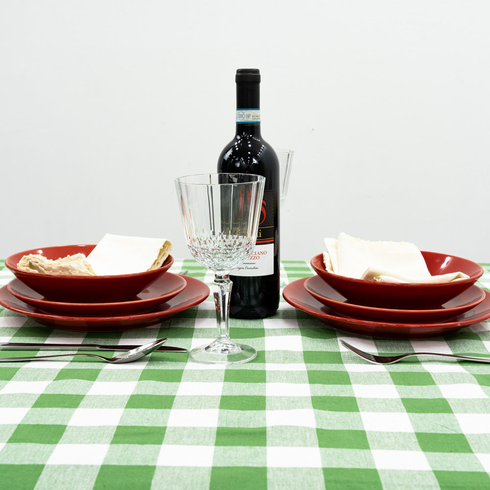100% Cotton checked tablecloth