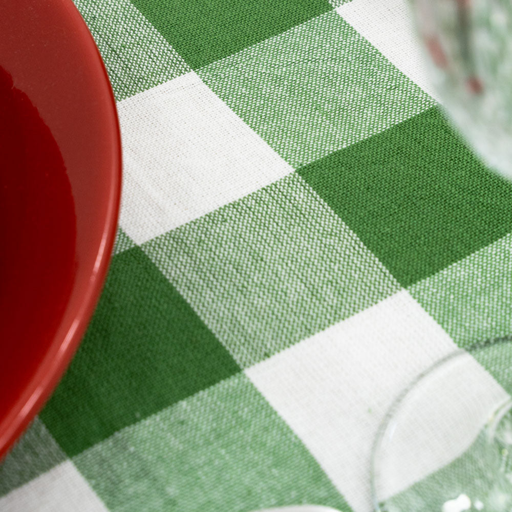 100% Cotton checked tablecloth
