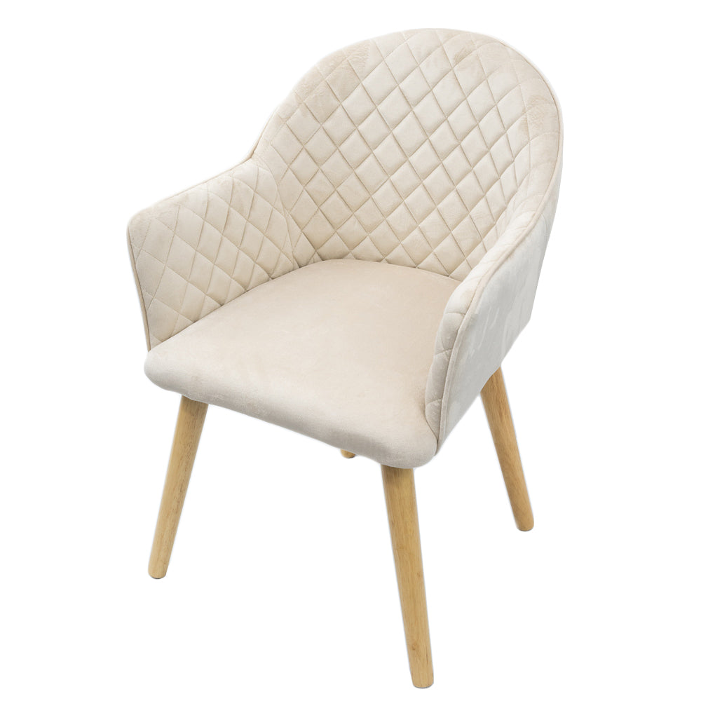 Sedia poltroncina Ally in velluto beige – Declea