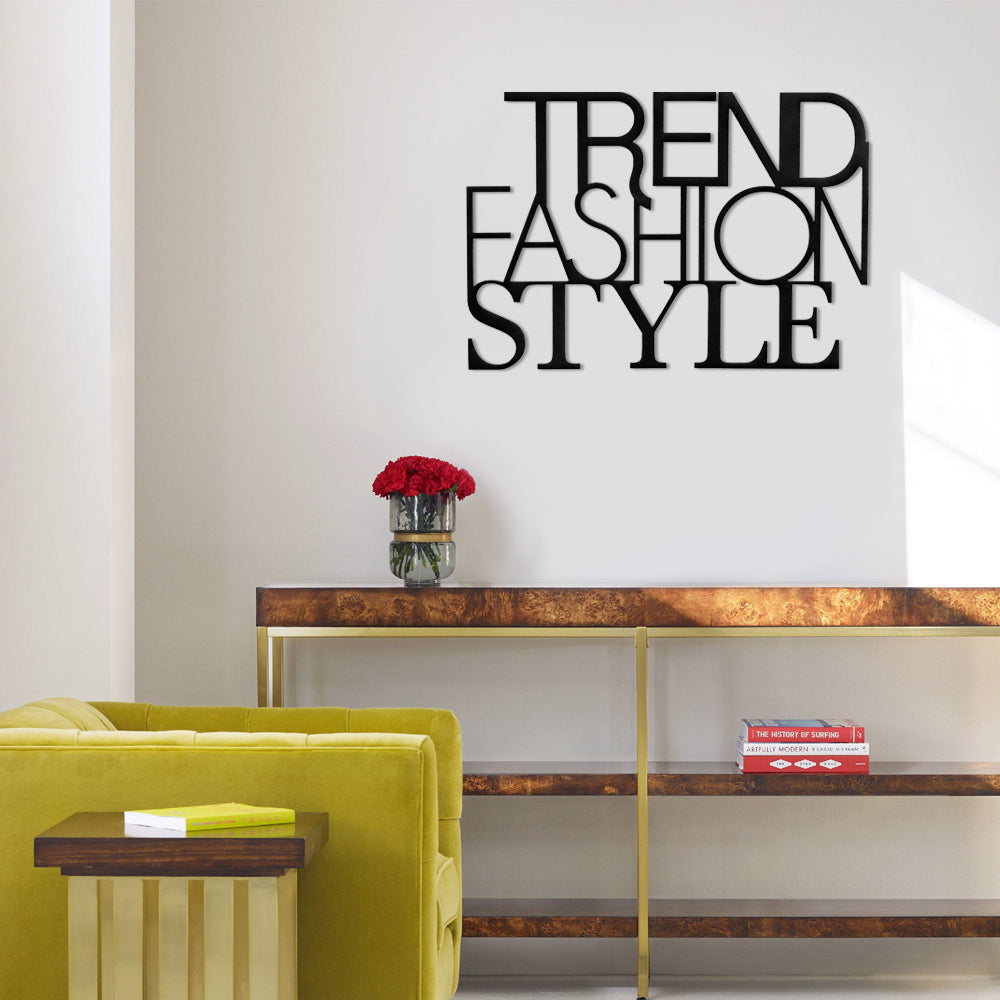 scritta in legno trend fashion style - decorazione per l'ingresso o salotto #colore_nero