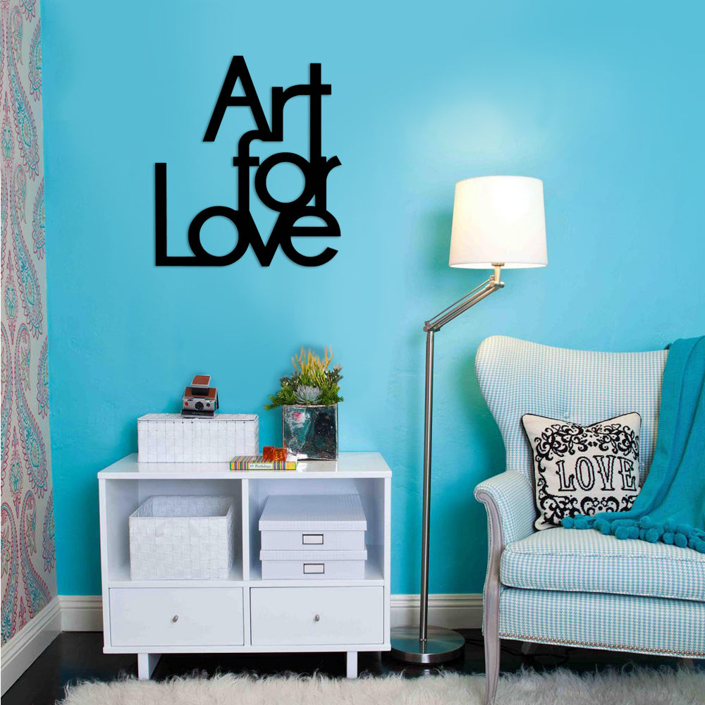 scritta in legno art for love - decorazione per la casa o negozi #colore_nero