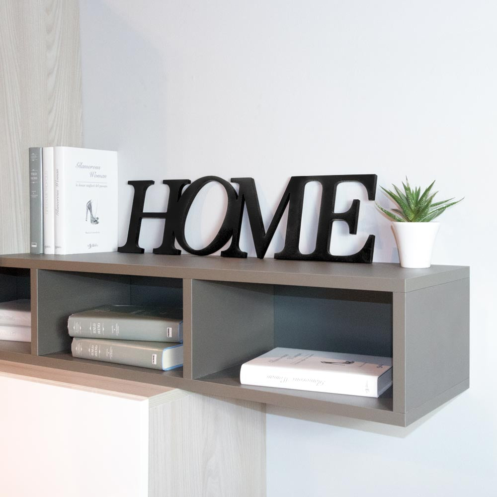 scritta in legno home