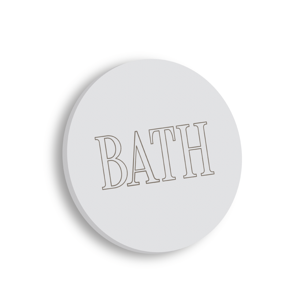 Bath Round Wooden Writing