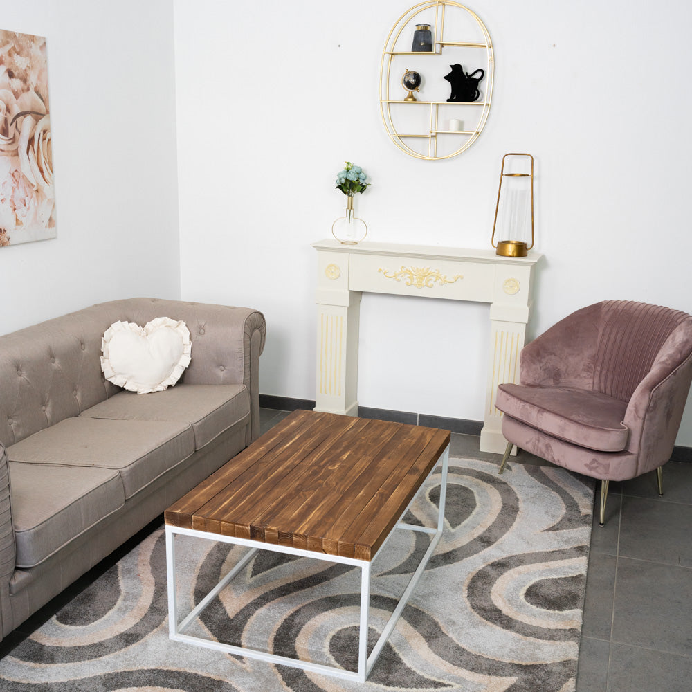 Rectangular marble coffee table