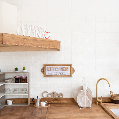 Wall shelf in wood and iron