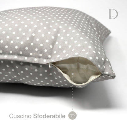 Gray Polka Dot Cushion