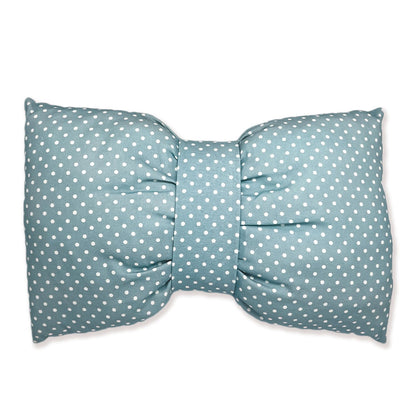 Blue Polka Dot Bow Cushion