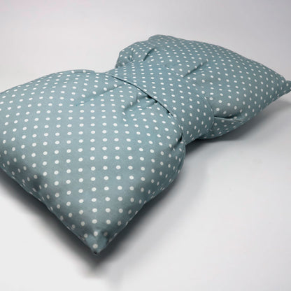 Blue Polka Dot Bow Cushion