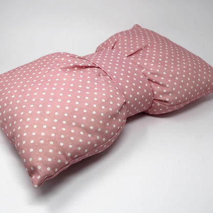 Pink Polka Dot Bow Cushion