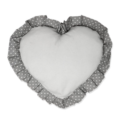 Cuscino Grigio Heart con volant