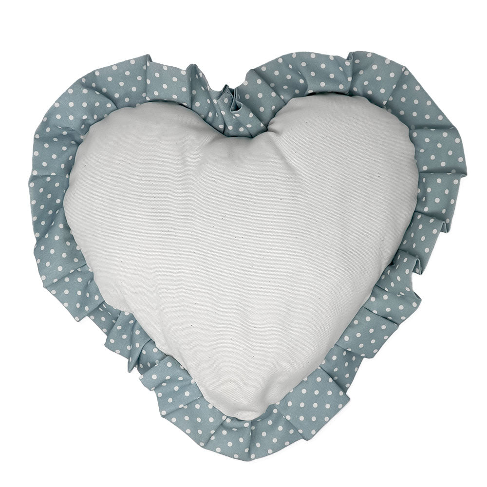 Cuscino Azzurro Heart con volant