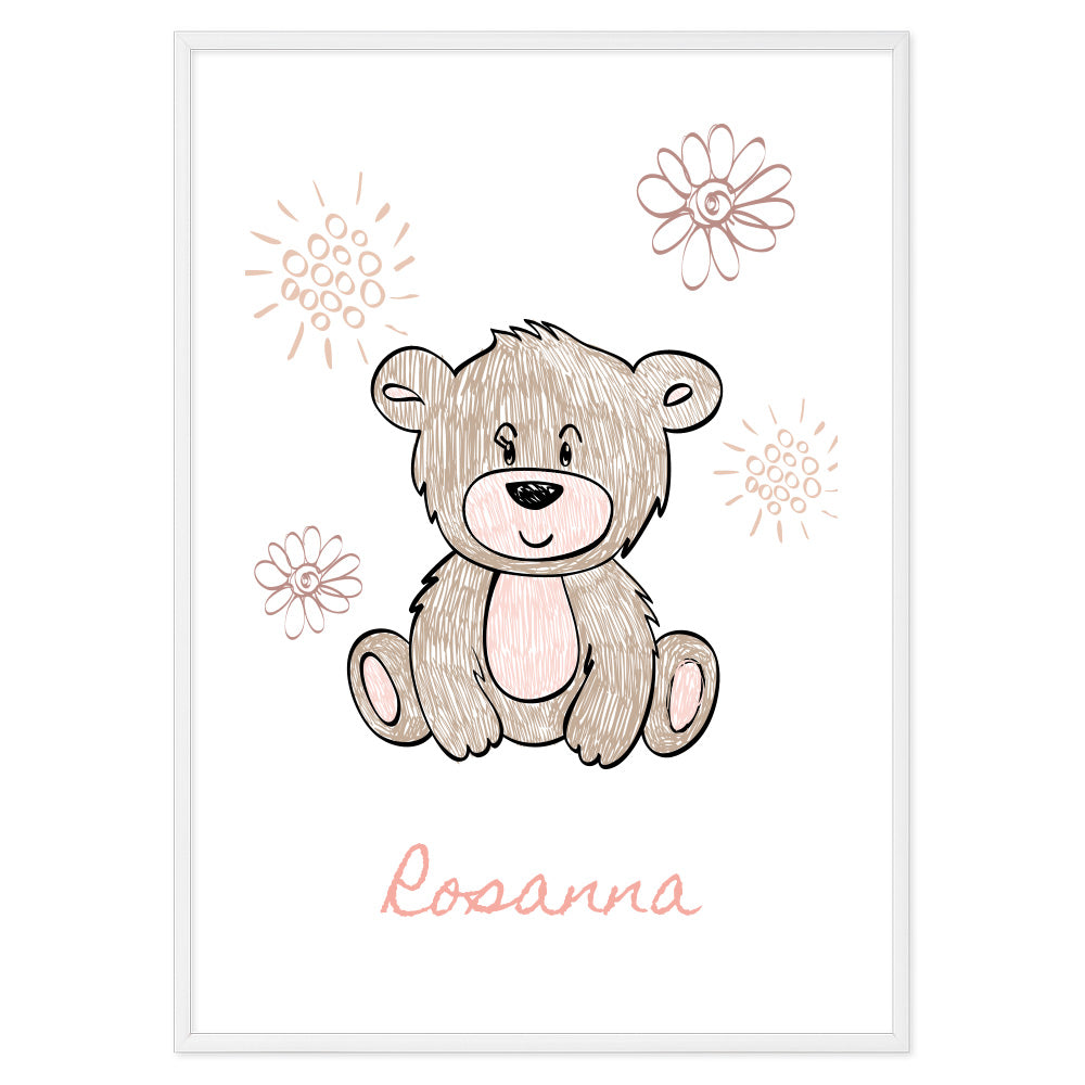 Poster Personalizzato Kids Bear Pink