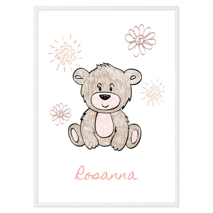 Poster Personalizzato Kids Bear Pink