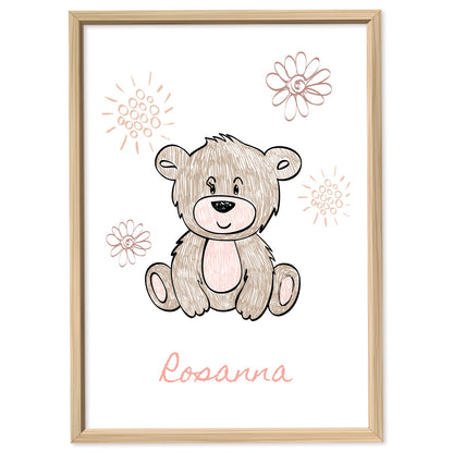 Poster Personalizzato Kids Bear Pink