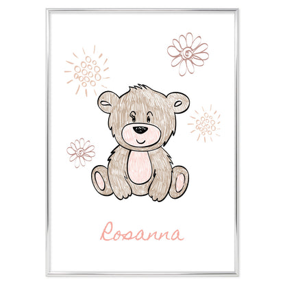 Poster Personalizzato Kids Bear Pink