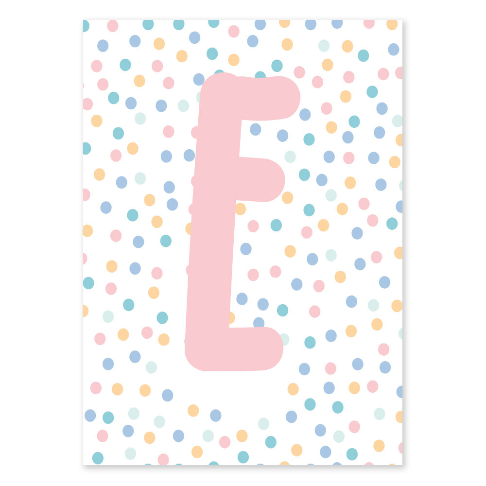 Personalized Poster Kids Polka Dots Pink