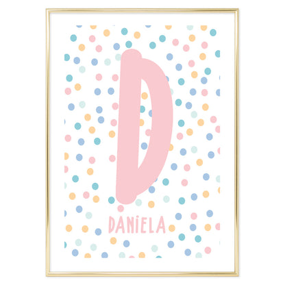 Poster Personalizzato Kids Pois Pink