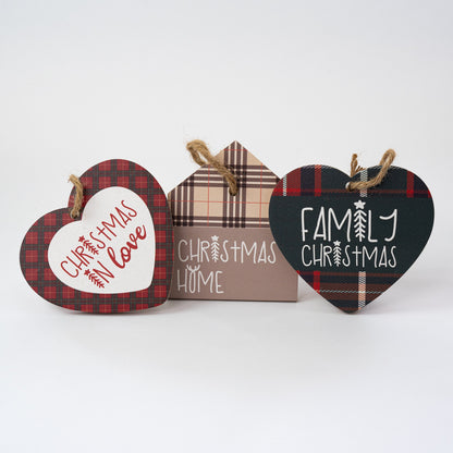 Set of 3 pcs Christmas tablet to hang