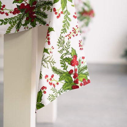 White Panama Christmas Tablecloth