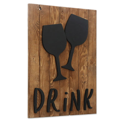 Wooden slats framework. Drink glasses