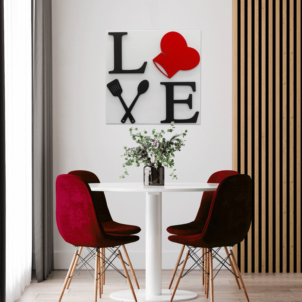 Quadro su tela in rilievo Love Kitchen