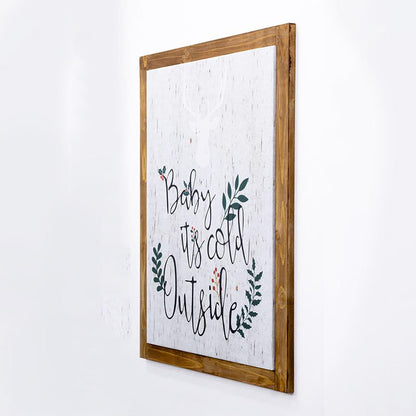 Quadro cornice legno Cold Outside