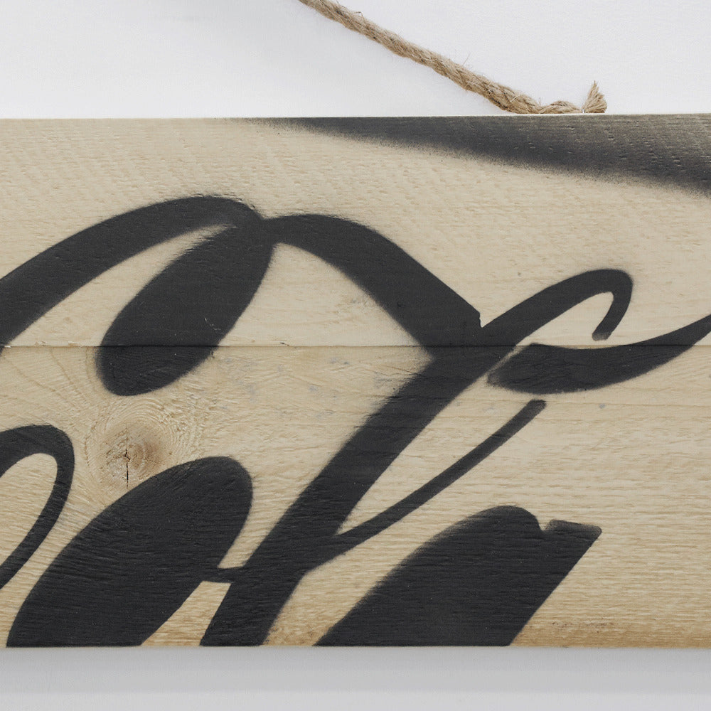 Coca Cola picture on fir wood