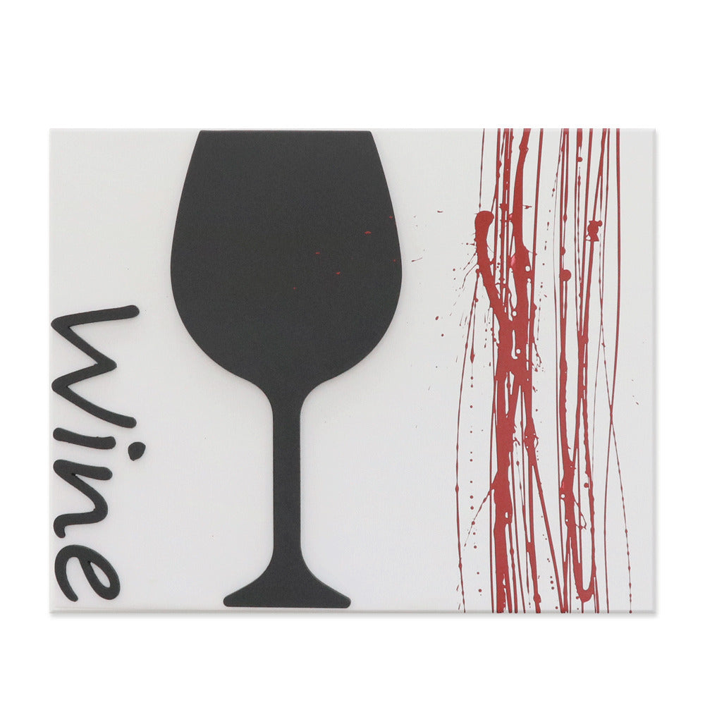 Wine embossed canvas painting