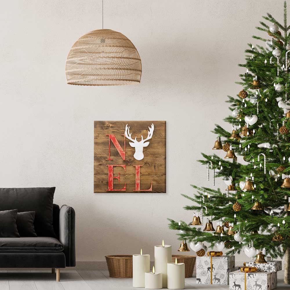 Quadro doghe legno Noel