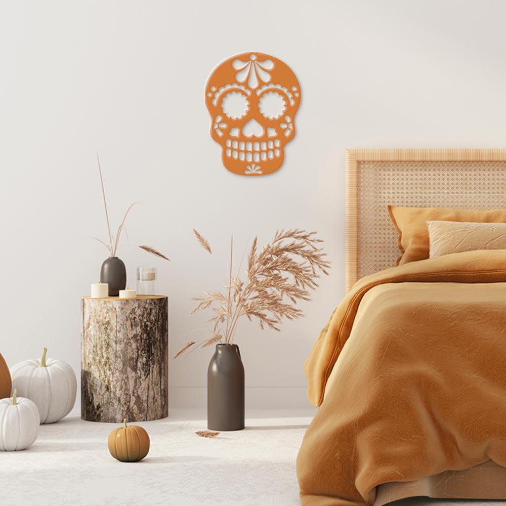 Halloween skull wooden lettering