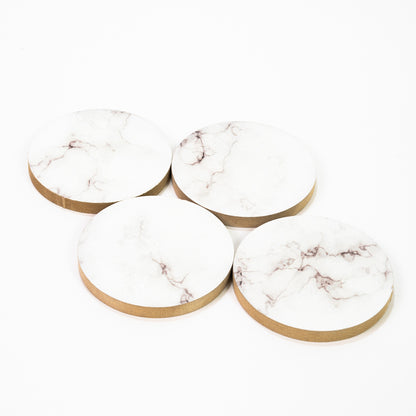 Coaster tablet 4 pcs White Marble