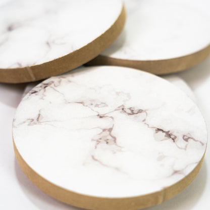 Coaster tablet 4 pcs White Marble