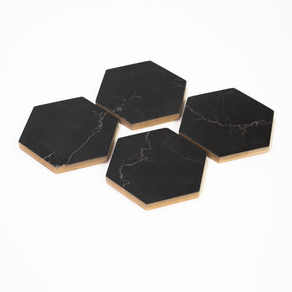 Coaster tablet 4 pcs Black Marble